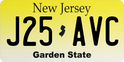 NJ license plate J25AVC