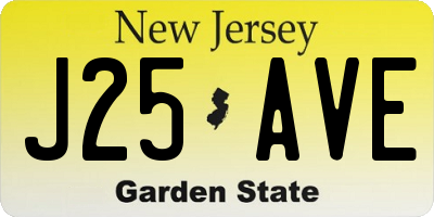 NJ license plate J25AVE