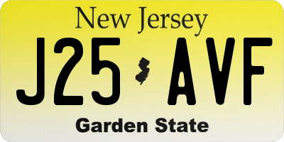 NJ license plate J25AVF