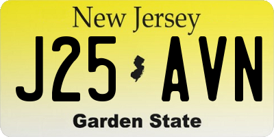 NJ license plate J25AVN