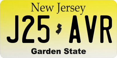 NJ license plate J25AVR
