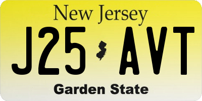 NJ license plate J25AVT