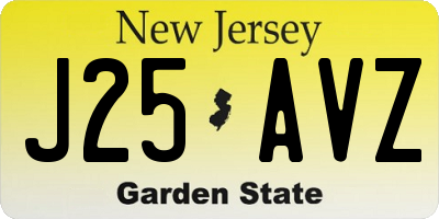 NJ license plate J25AVZ