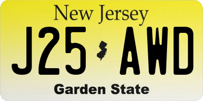 NJ license plate J25AWD
