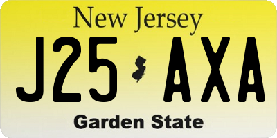 NJ license plate J25AXA