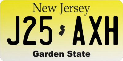 NJ license plate J25AXH