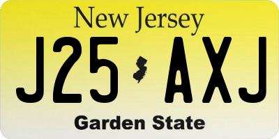 NJ license plate J25AXJ