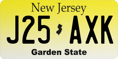 NJ license plate J25AXK