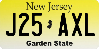 NJ license plate J25AXL
