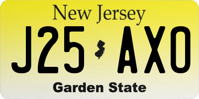 NJ license plate J25AXO