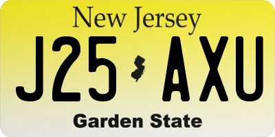 NJ license plate J25AXU