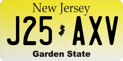 NJ license plate J25AXV