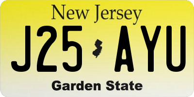 NJ license plate J25AYU