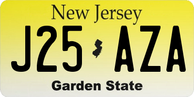 NJ license plate J25AZA
