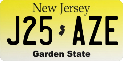 NJ license plate J25AZE