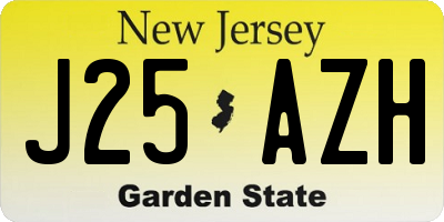 NJ license plate J25AZH