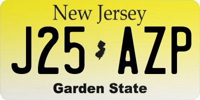 NJ license plate J25AZP