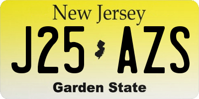 NJ license plate J25AZS