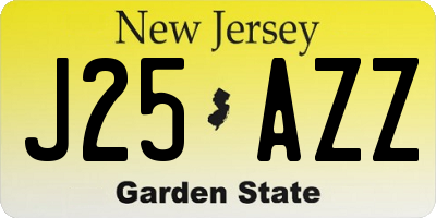 NJ license plate J25AZZ