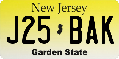 NJ license plate J25BAK