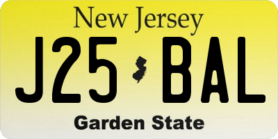 NJ license plate J25BAL
