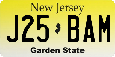 NJ license plate J25BAM