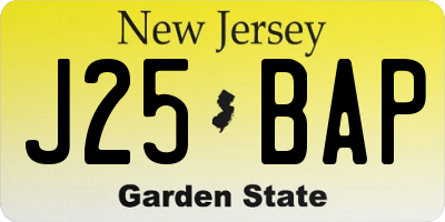 NJ license plate J25BAP