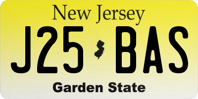 NJ license plate J25BAS
