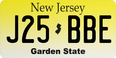 NJ license plate J25BBE