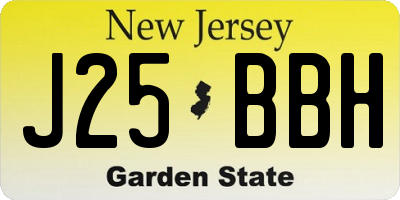 NJ license plate J25BBH