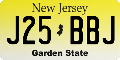 NJ license plate J25BBJ