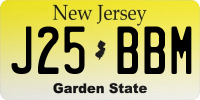 NJ license plate J25BBM