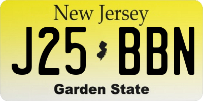 NJ license plate J25BBN