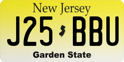 NJ license plate J25BBU