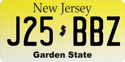 NJ license plate J25BBZ