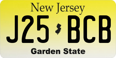NJ license plate J25BCB