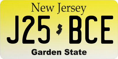 NJ license plate J25BCE