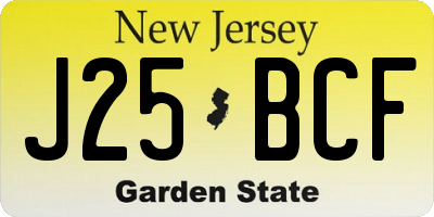 NJ license plate J25BCF