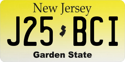 NJ license plate J25BCI