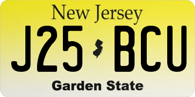 NJ license plate J25BCU
