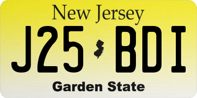 NJ license plate J25BDI