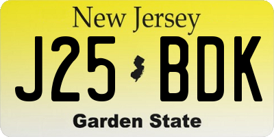 NJ license plate J25BDK