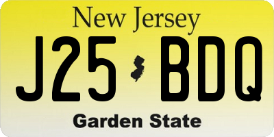 NJ license plate J25BDQ