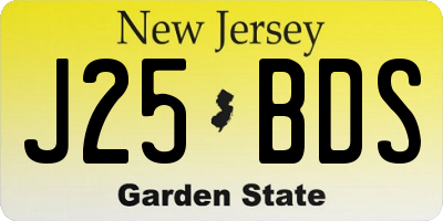 NJ license plate J25BDS