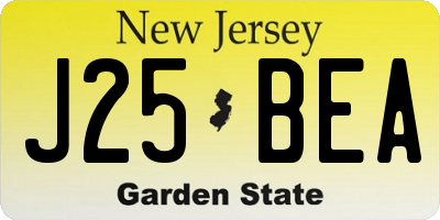 NJ license plate J25BEA
