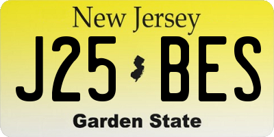 NJ license plate J25BES