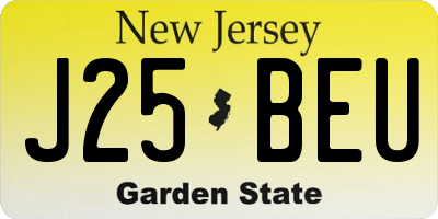 NJ license plate J25BEU