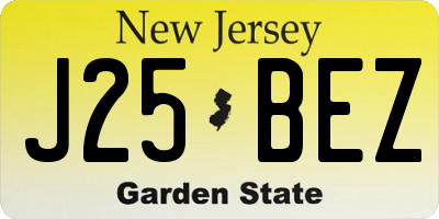 NJ license plate J25BEZ