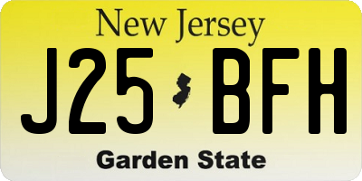 NJ license plate J25BFH