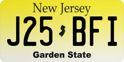 NJ license plate J25BFI